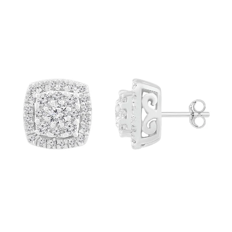 1/3 CTW Diamond Fashion Stud Earrings in 10KT White Gold