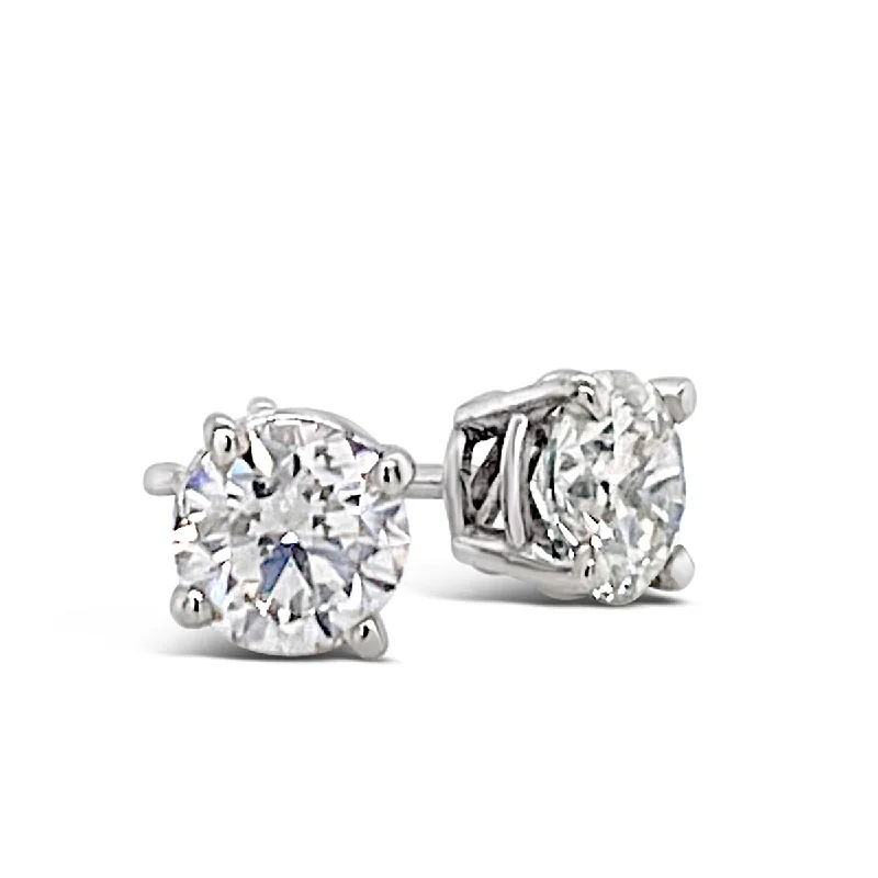 1.49 Cttw. White Gold Diamond Solitaire Earrings