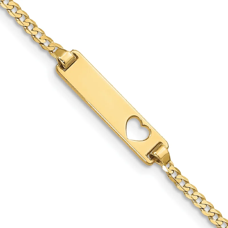 10KT Yellow Gold 5.5" 4.8MM Childrens Curb ID Bracelet