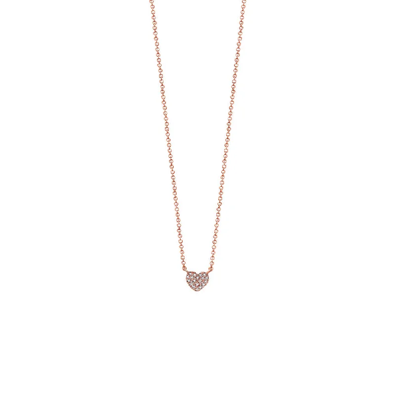 14 Karat Rosé Gold Diamond Heart Necklace