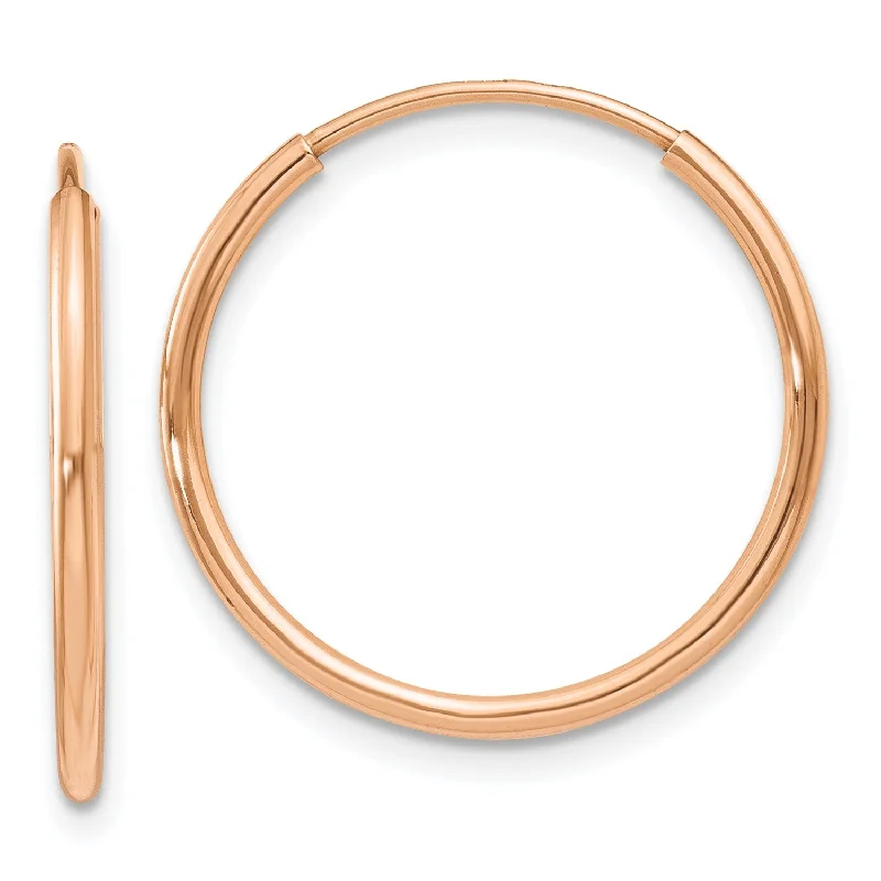 14KT Rose Gold 18X1.2MM Endless Hoop Earrings