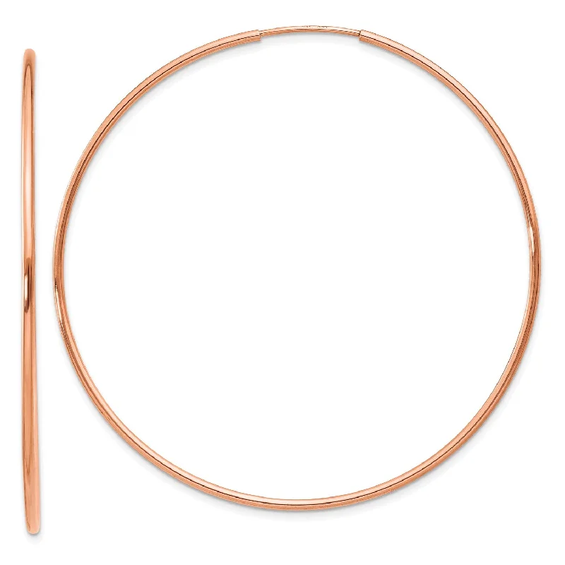 14KT Rose Gold 53X1.2MM Endless Hoop Earrings