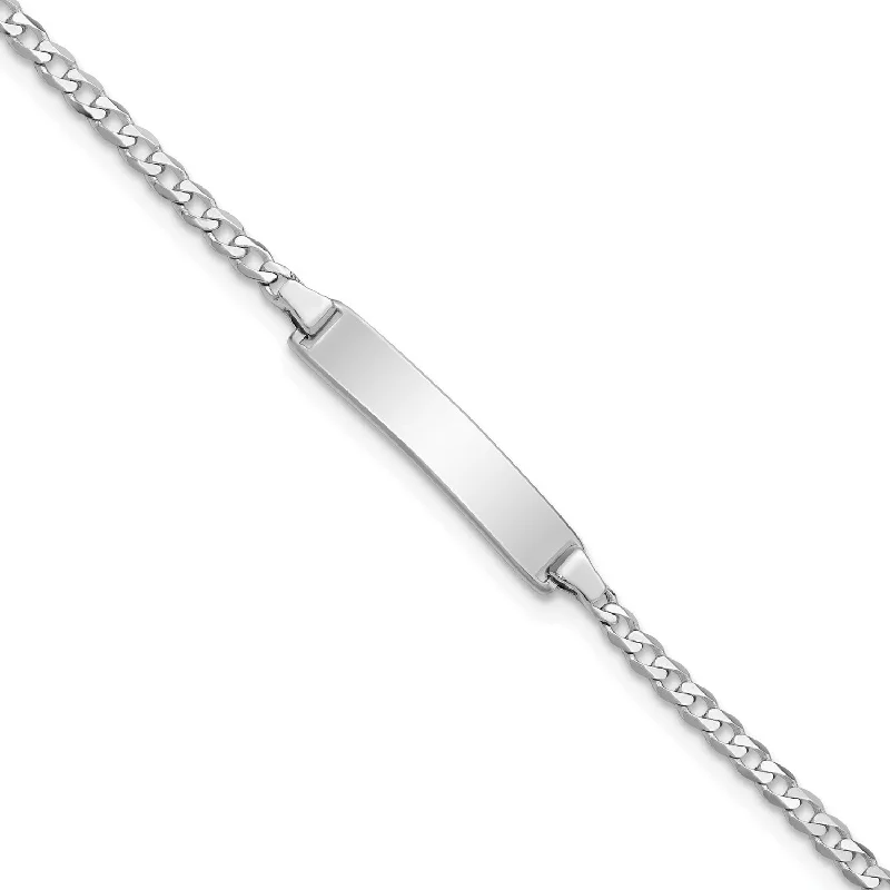 14KT White Gold 5.5-inch 4.2MM Childrens Curb ID Bracelet