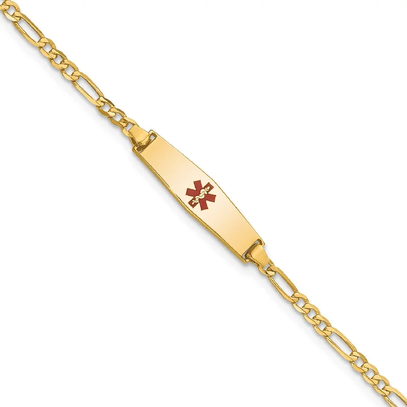 14KT Yellow Gold 6-inch 6MM Childrens Medical ID Bracelet