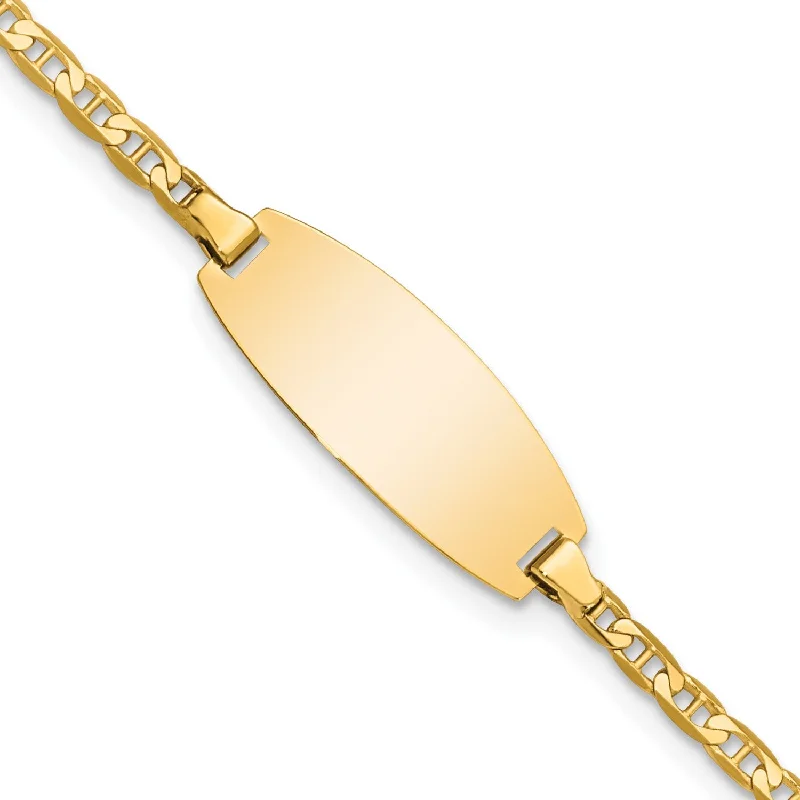 14KT Yellow Gold 6-inch 8MM Anchor Link ID Bracelet