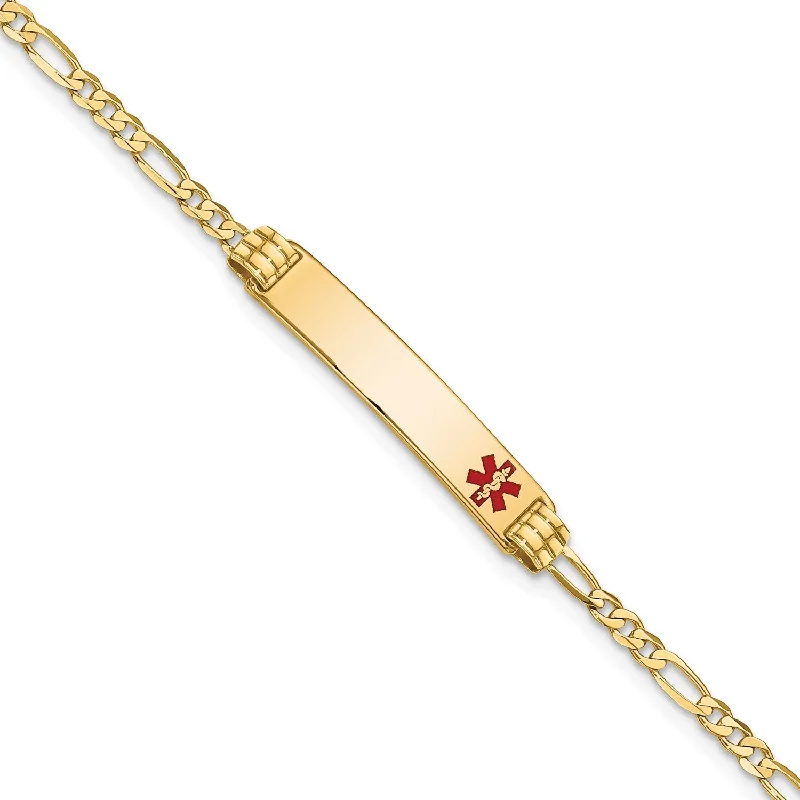 14KT Yellow Gold 8-inch 5.5MM Medical Figaro ID Bracelet