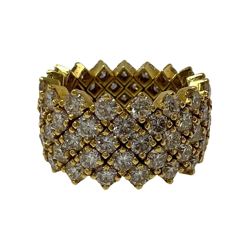 18K Gold Flexible Ring with 85 Full Cut Diamond