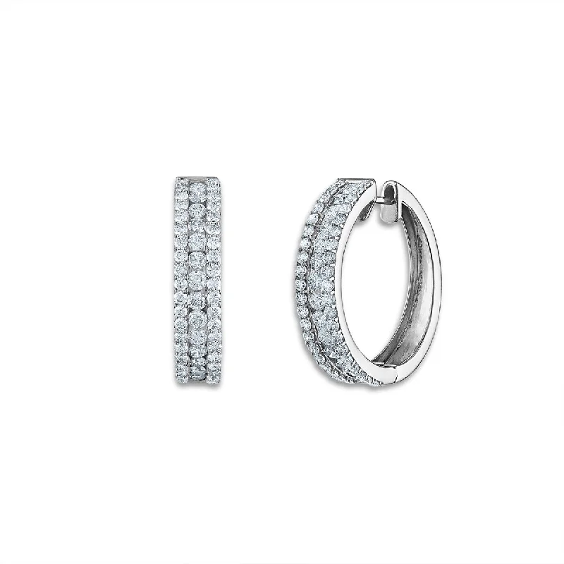 3 CTW Lab Grown Diamond Hoop Earrings in 14KT White Gold