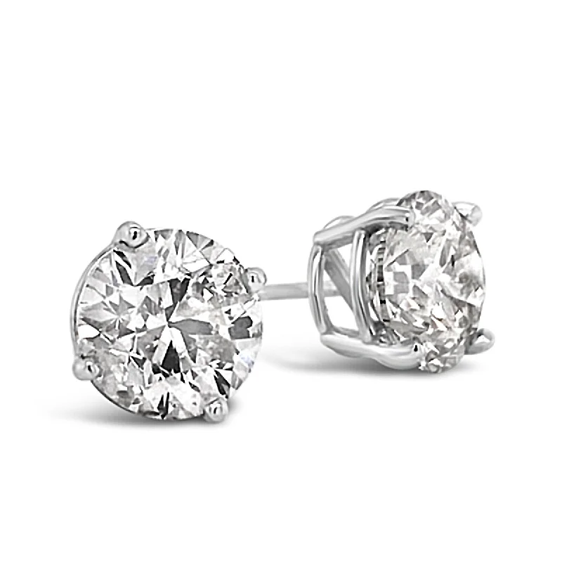 4.02 Cttw. White Gold Diamond Solitaire Earrings