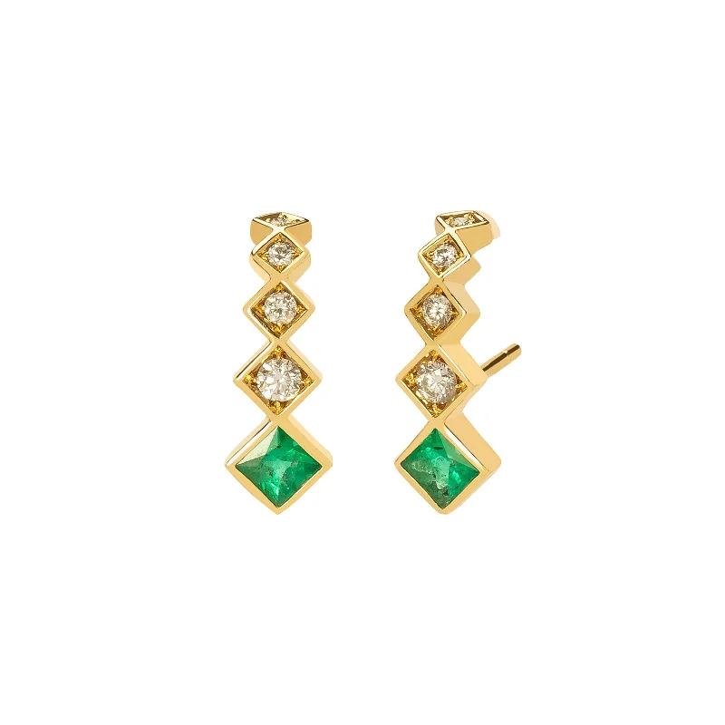 Emerald & Diamond Earrings