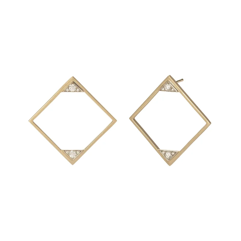 Geometric White Diamond Earrings