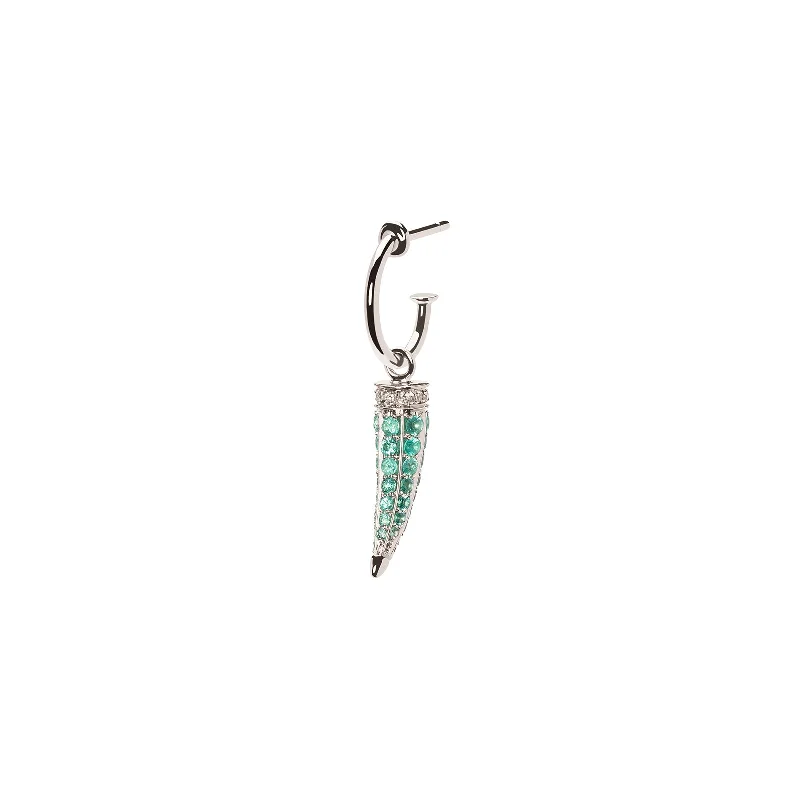 Horn Earring - Tourmaline & Diamond