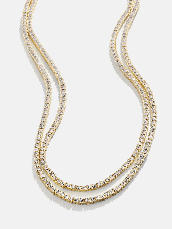 Becca Layered Necklace - Clear/Gold