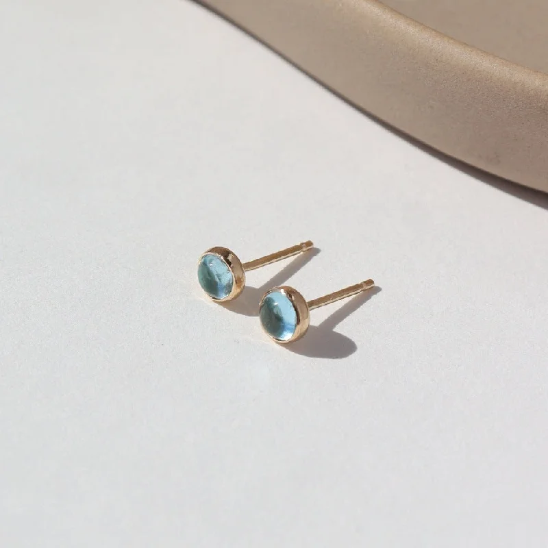 Swiss Blue Topaz Studs