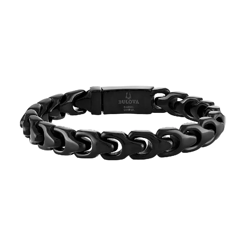 Bulova Black Stainless Steel 8.5-inch Bracelet