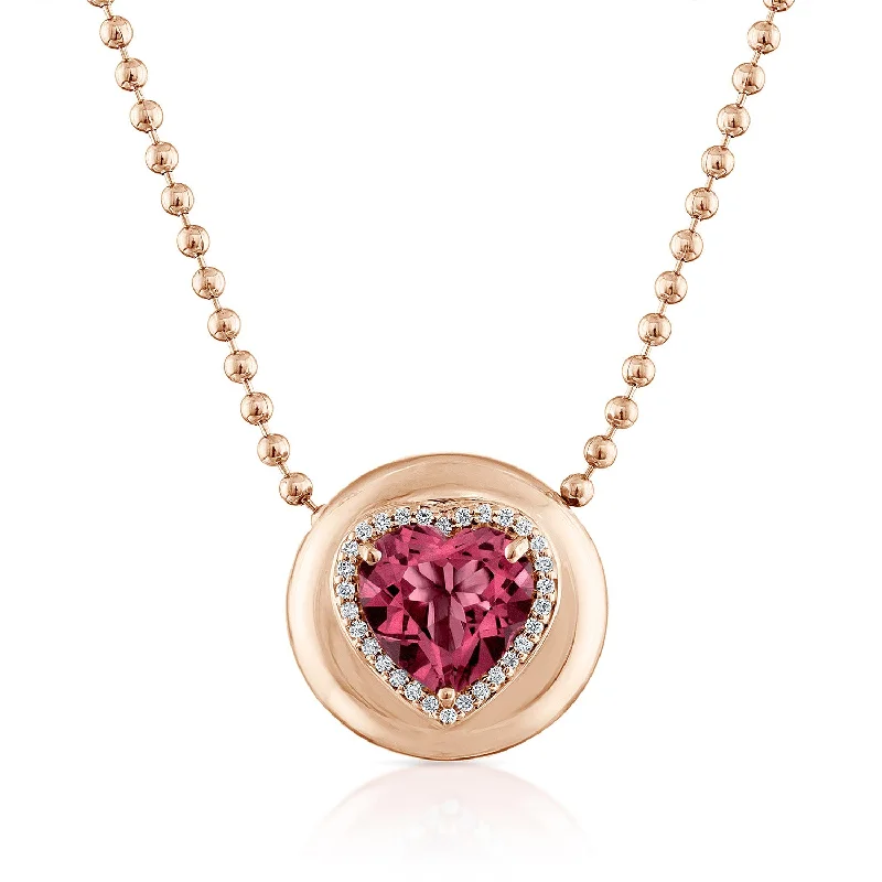 14K Rose Gold / Heart / Pink Tourmaline