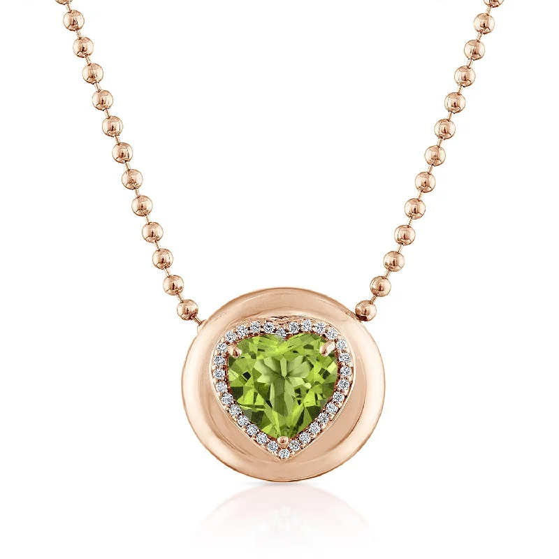 14K Rose Gold / Heart / Peridot