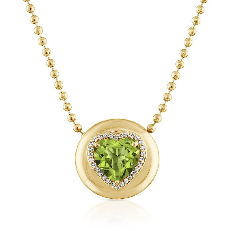 14K Yellow Gold / Heart / Peridot