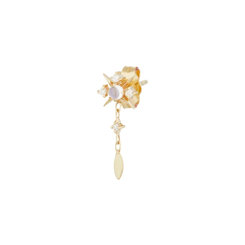 Starburst Long Beam Earring - Moonstone