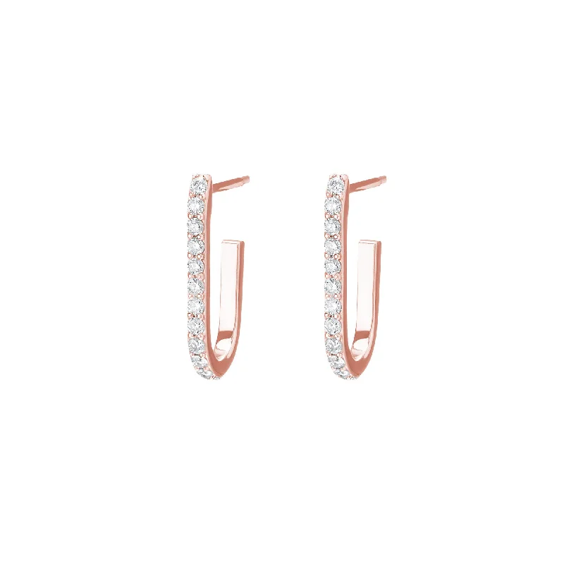 Mini Pin Hoops - Rose Gold