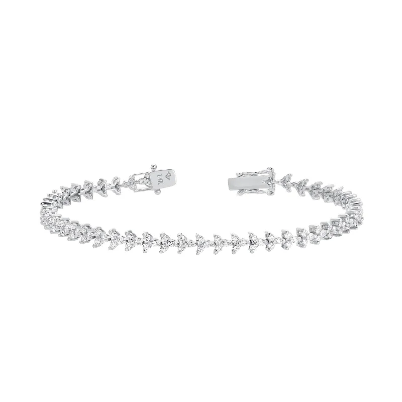 Mini Poppy Tennis Bracelet - White Gold