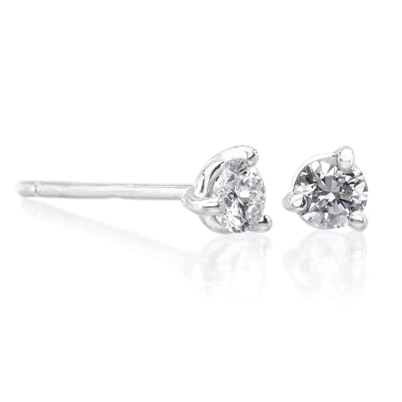 14K White Gold 1/4CTW Diamond Stud Earrings