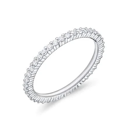 Platinum Petite Prong Eternity Diamond Band