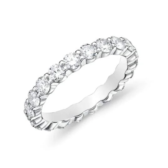 Platinum Petite Prong Eternity Diamond Band