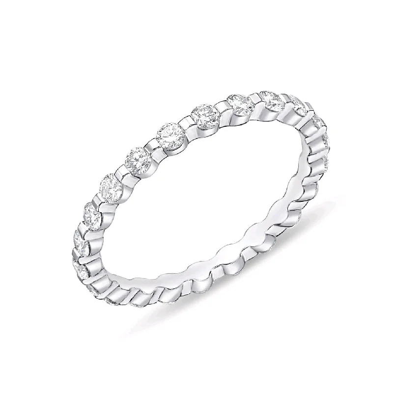 Platinum Precious Prong Eternity Diamond Band