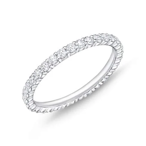 Platinum Petite Prong Eternity Diamond Band