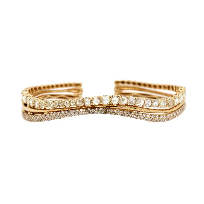 Etho Maria 18K Yellow Gold Diamond Cuff Bracelet