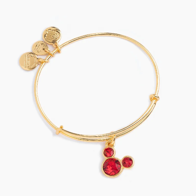 Disney® Mickey Mouse Charm Bangle, Ruby Crystal