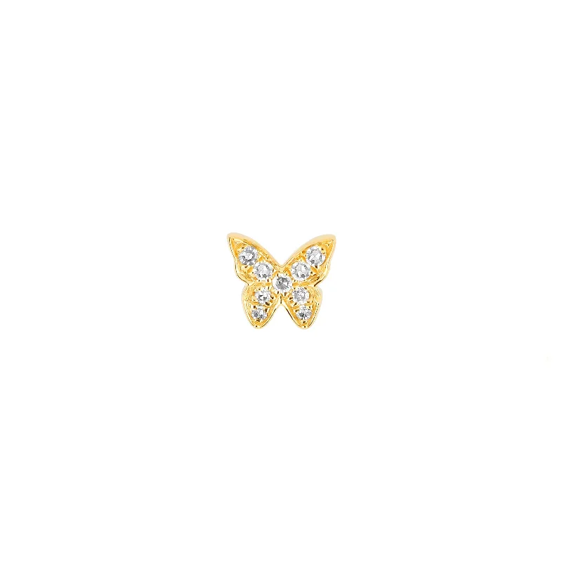 Baby Diamond Butterfly Stud - Yellow Gold