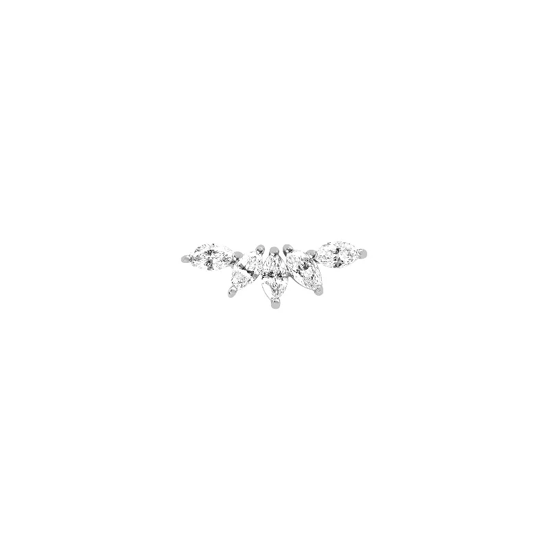 Marquise Diamond Fan Earring - White Gold