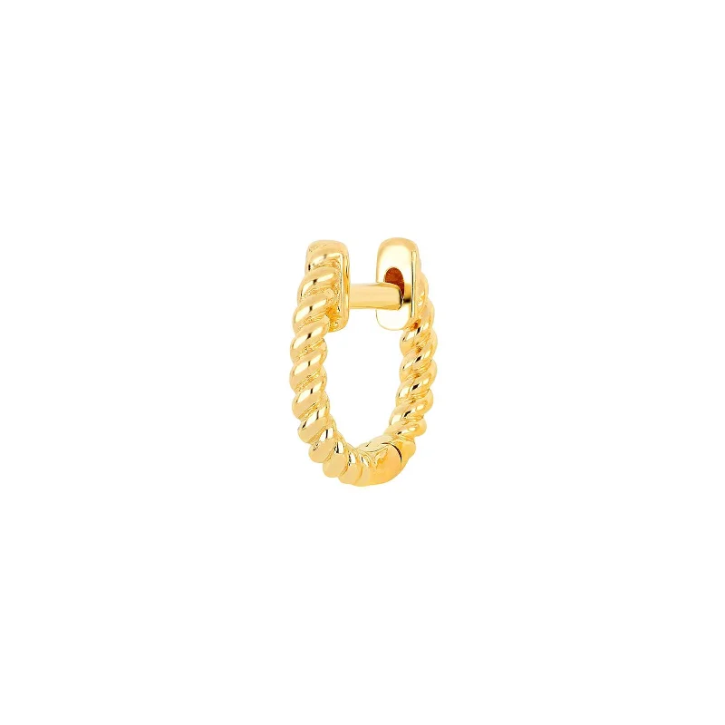 Mini Gold Twist Huggie - Yellow Gold