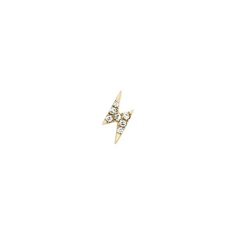 Mini Lightning Bolt Stud - Yellow Gold