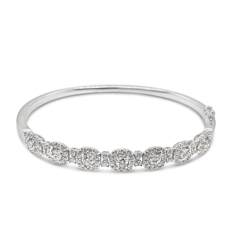 Forevermark White Gold Diamond Halo Bangle Bracelet