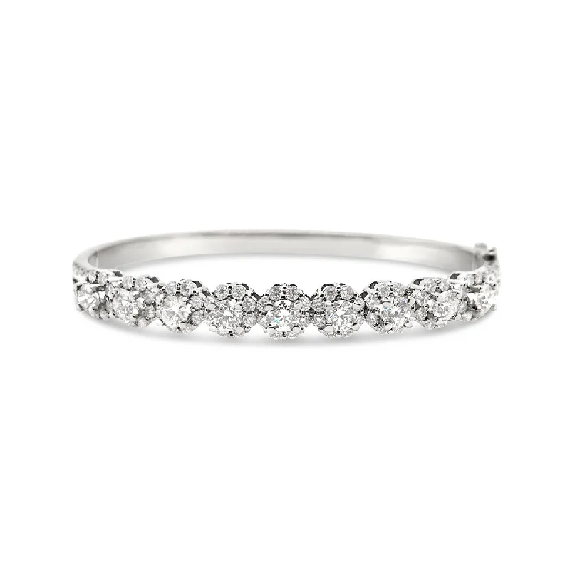 Forevermark White Gold Diamond Halo Bangle Bracelet