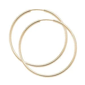 14K Yellow Gold Endless Hoop Earrings