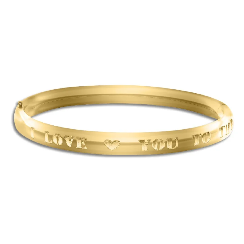 Kiddie Kraft 14KT Yellow Gold Filled Childrens Bangle I Love You to the Moon Bracelet