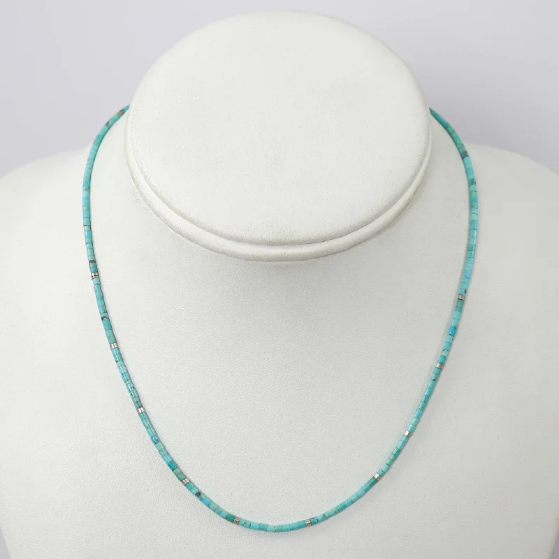 Kingman Turquoise Heishi Necklace