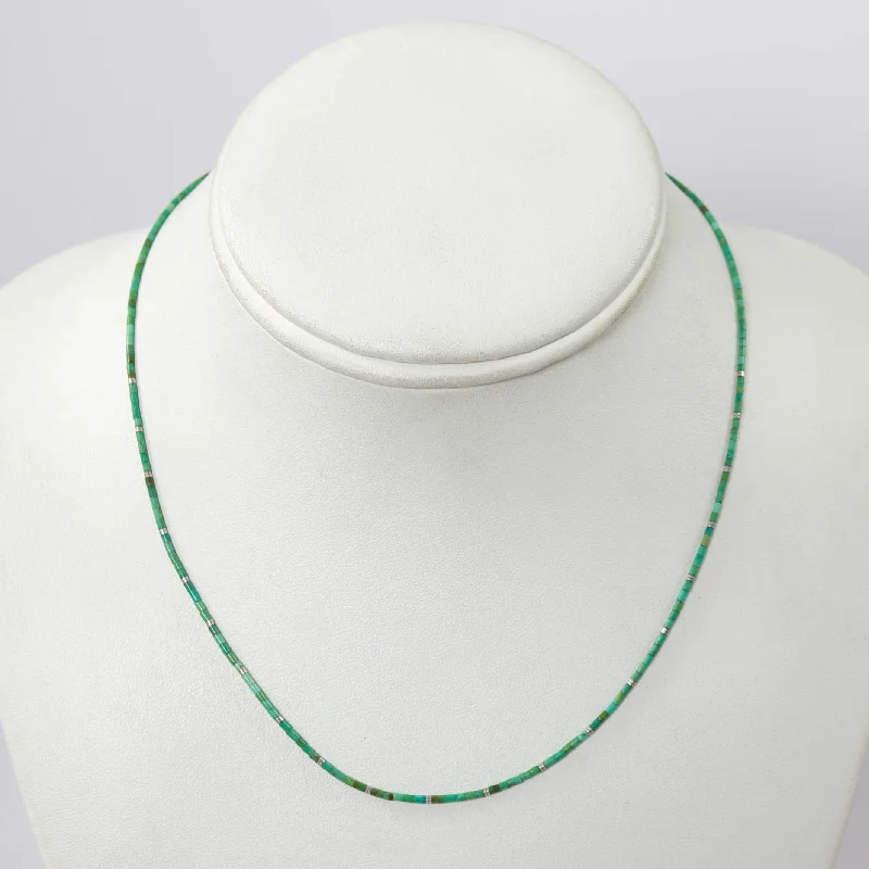 Kingman Turquoise Heishi Necklace