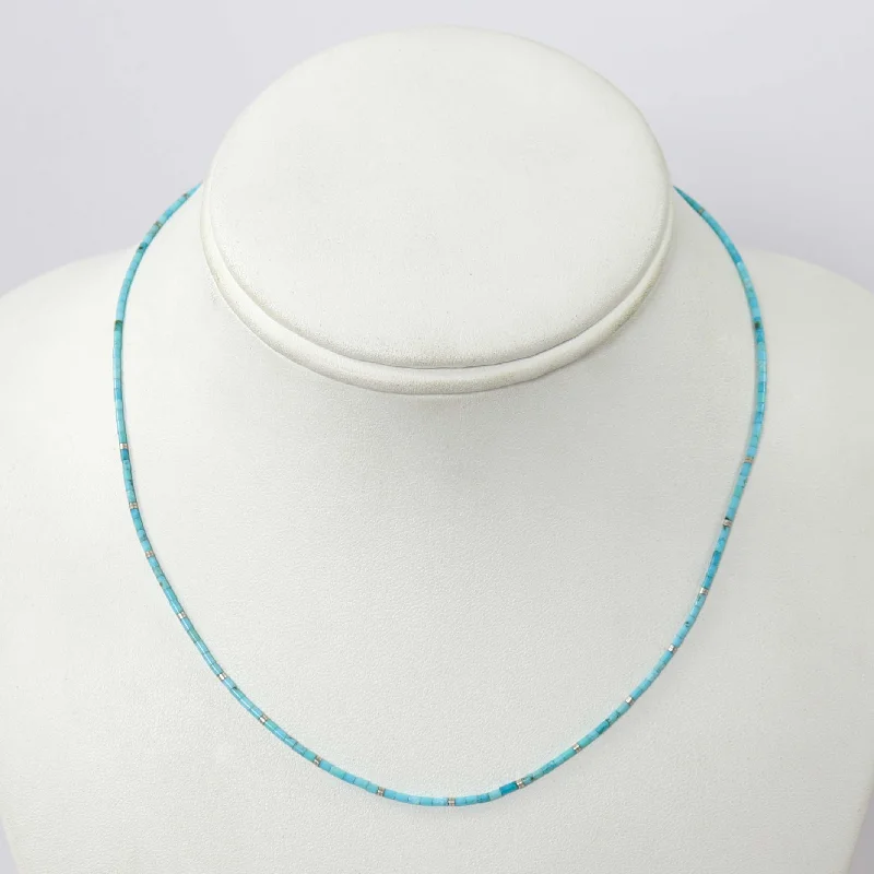 Kingman Turquoise Heishi Necklace