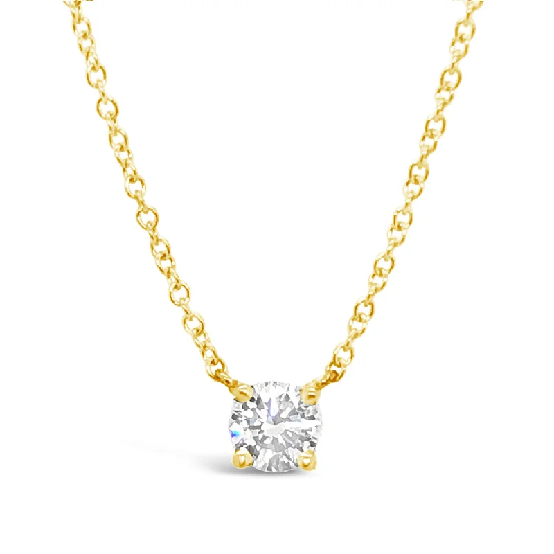 Lab Grown 0.52 Ct. Yellow Gold Diamond Solitaire Pendant