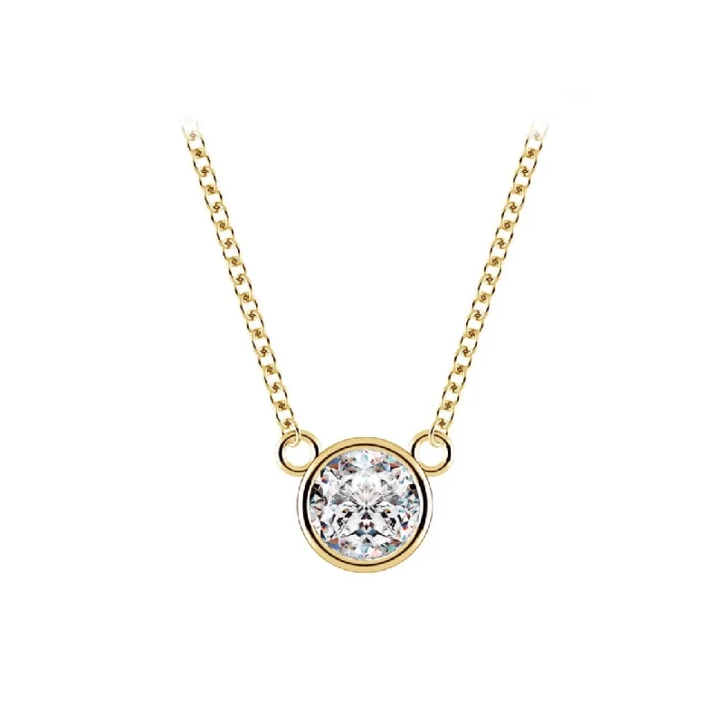 Lab Grown 0.65 Ct. Yellow Gold Diamond Solitaire Pendant