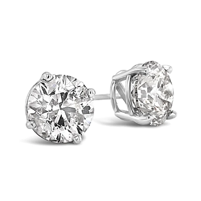 Lab Grown 0.90 Cttw. 14K White Gold Diamond Solitaire Earrings