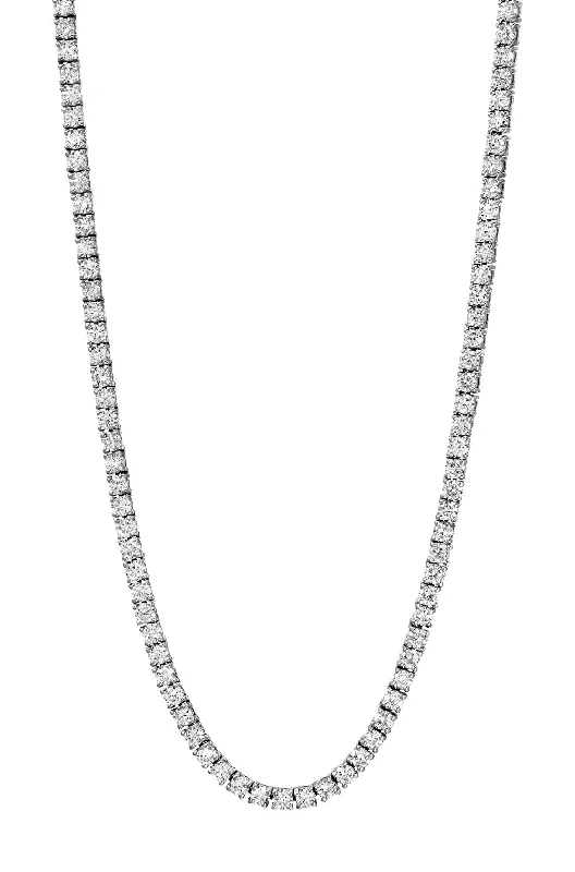 Lab Grown 10.00 Cttw. White Gold Diamond Tennis Necklace