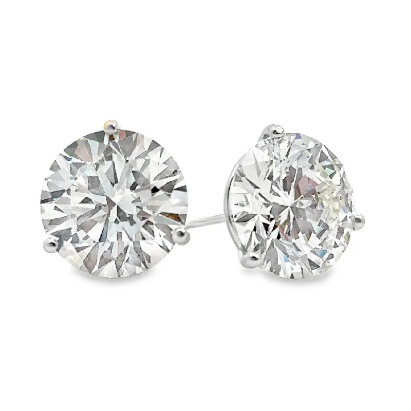 Lab Grown 6.86 Cttw. 14K White Gold Diamond Solitaire Earrings