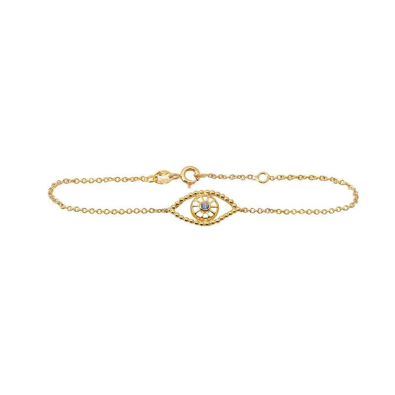 Gold and Sapphire Evil Eye Bracelet