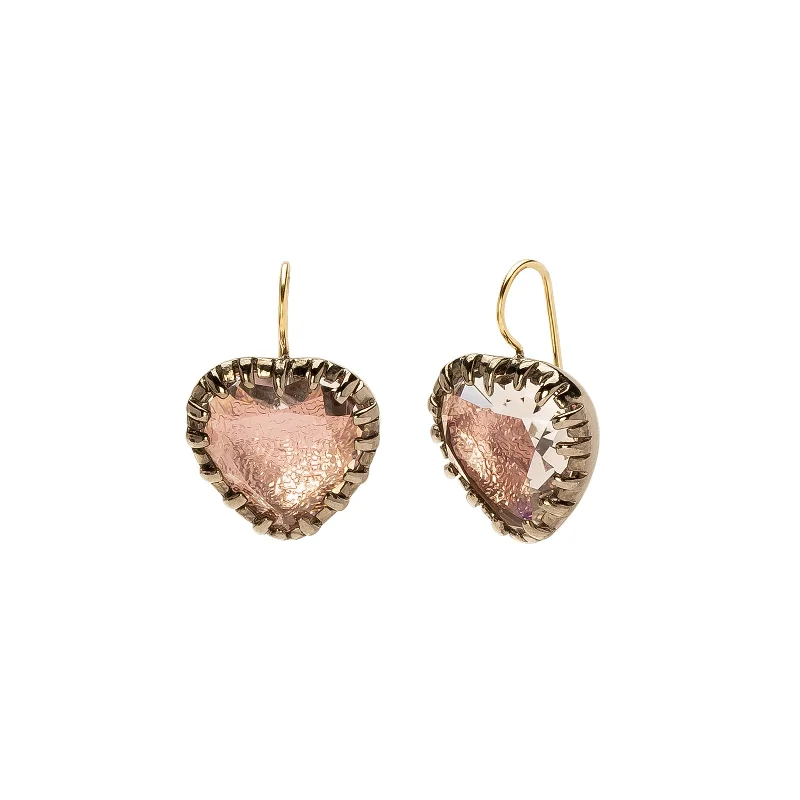 Valentina 'I love NY' Button Earrings - Blush